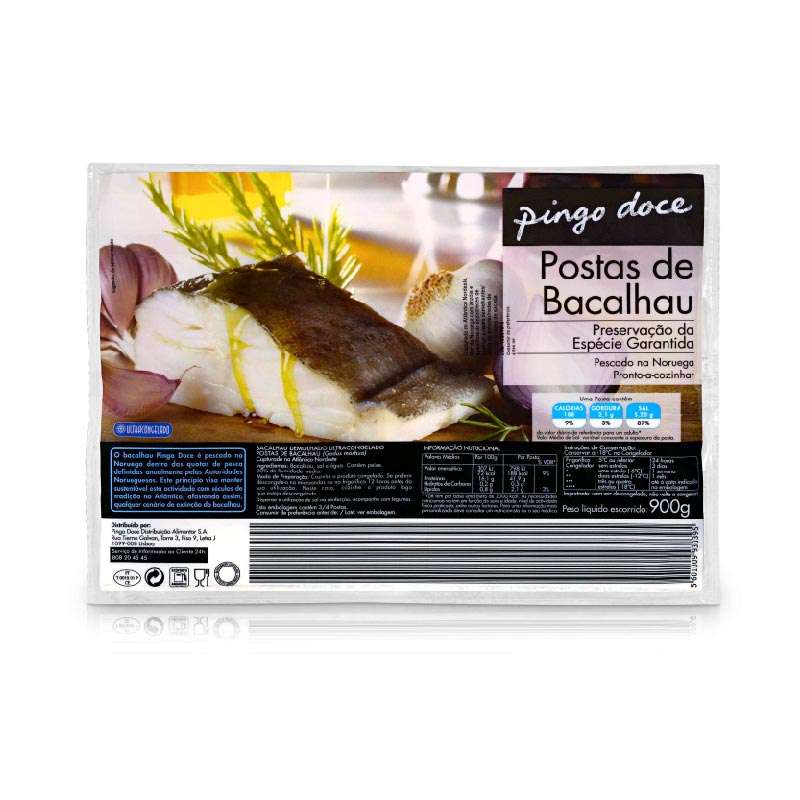 Posta de bacalhau congelado Pingo Doce 900gr