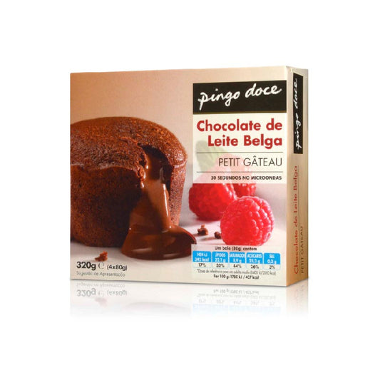 Petit gateau chocolate de leite congelado Pingo Doce 4x80g