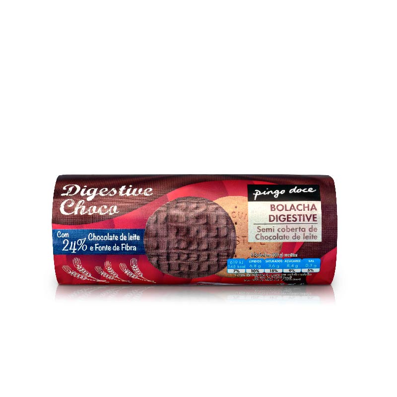 Bolacha digestive com chocolate Pingo Doce 300g