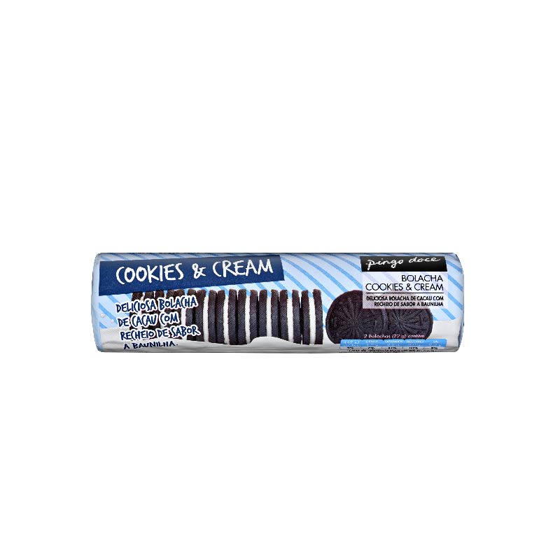 Bolacha  cookies & cream Pingo Doce 154g