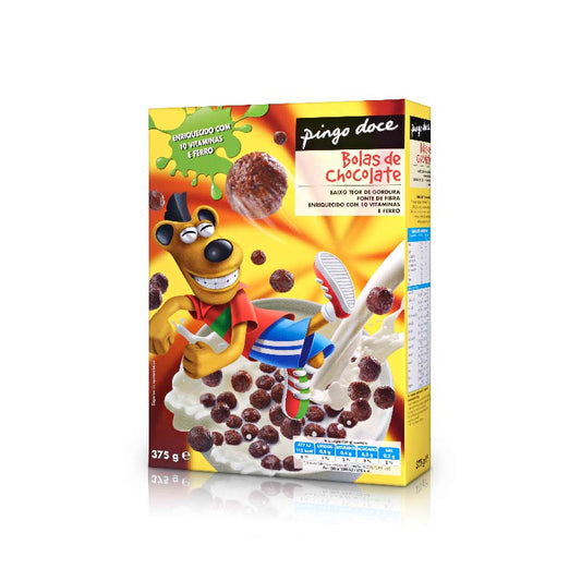 Cereais bolas de chocolate Pingo Doce 375g