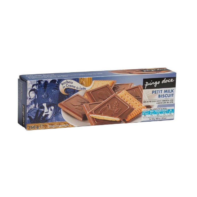 Bolacha petit biscuit leite Pingo Doce 150g