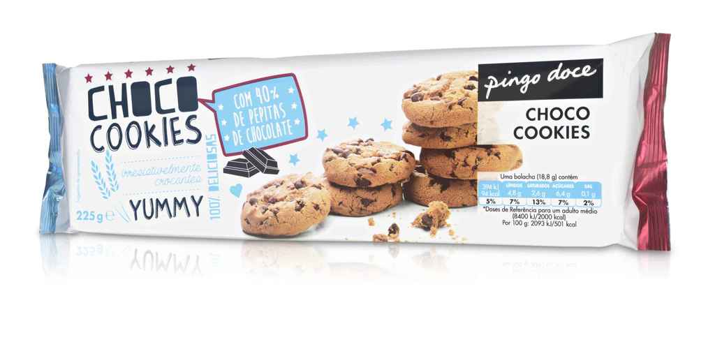 Bolacha big cookies chocolate Pingo Doce 225g