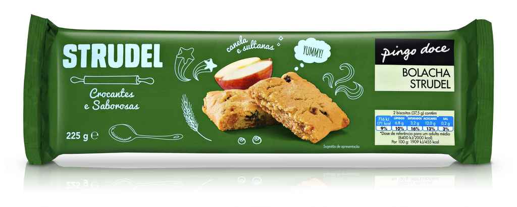 Bolacha apple strudel Pingo Doce 225g