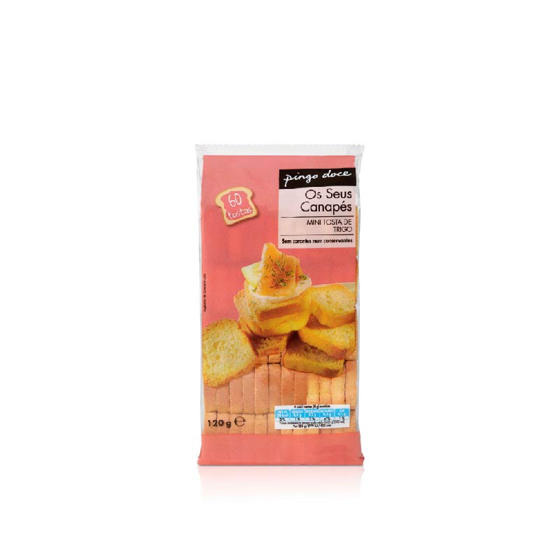 Mini tosta trigo Pingo Doce 120 g