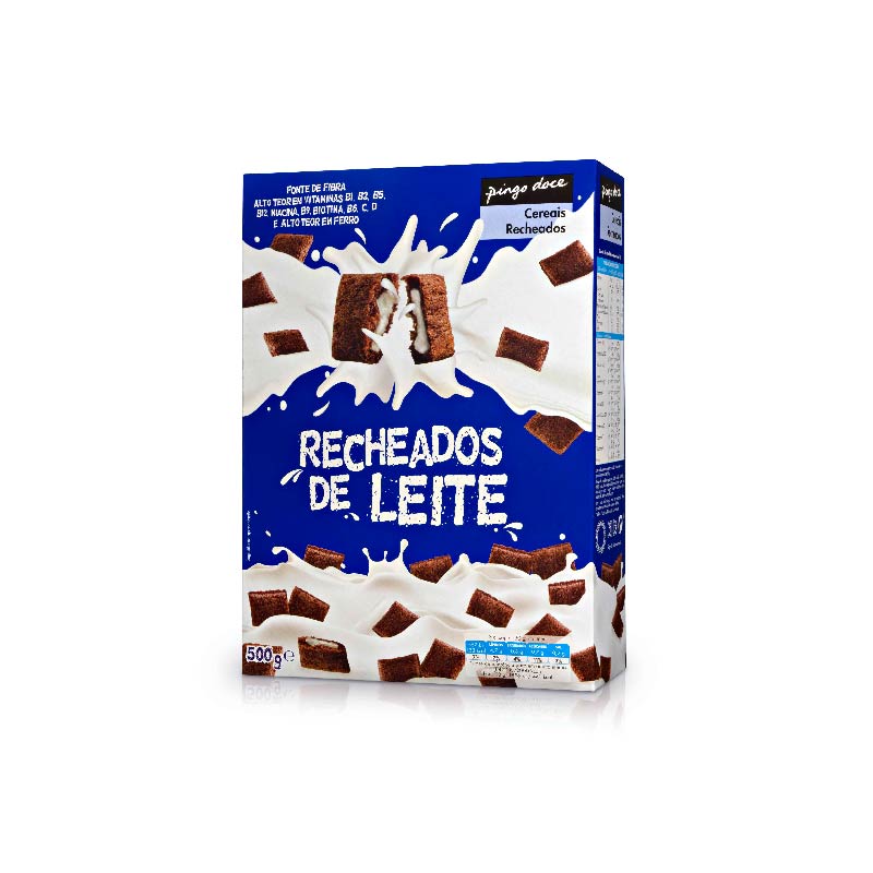 Cereais recheados leite Pingo Doce 500g