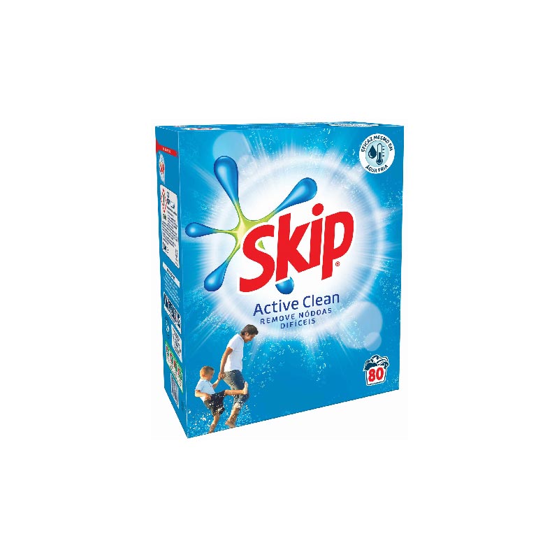 Detergente máquina pó active clean Skip 80doses