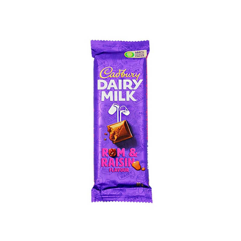 Chocolate rum & passas Cadbury 80g