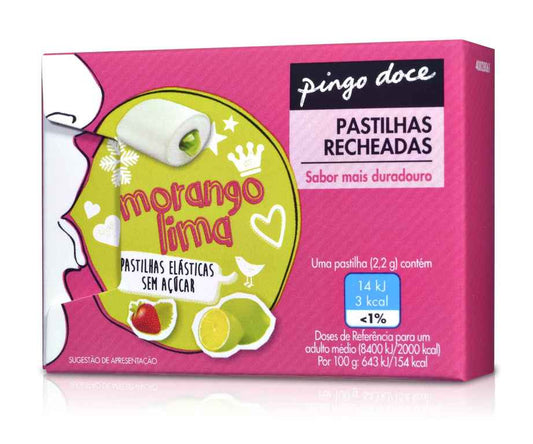 Pastilhas recheada melão & morango Pingo Doce 26g