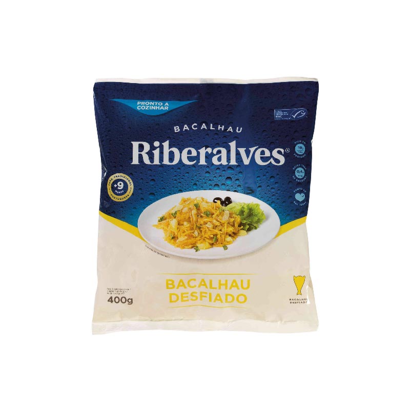 Bacalhau desfiado congelado Riberalves 400gr