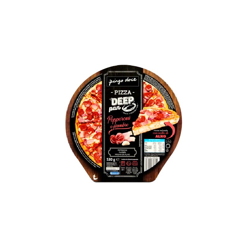 Pizza deep pepperoni fiambre Pingo Doce 530g