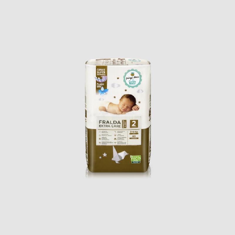 Fralda sens&dry T2 3-6Kg Pingo Doce 60Un