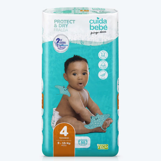 Fralda confort & dry T4 9-15kg Pingo doce 50un