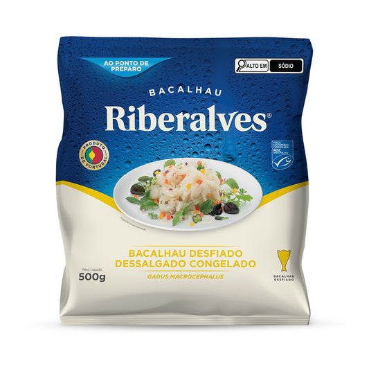 Bacalhau desfiado congelado Riberalves 500gr