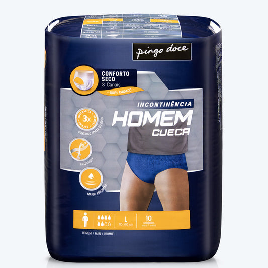 Cueca Men Incontinênc L PD 10un