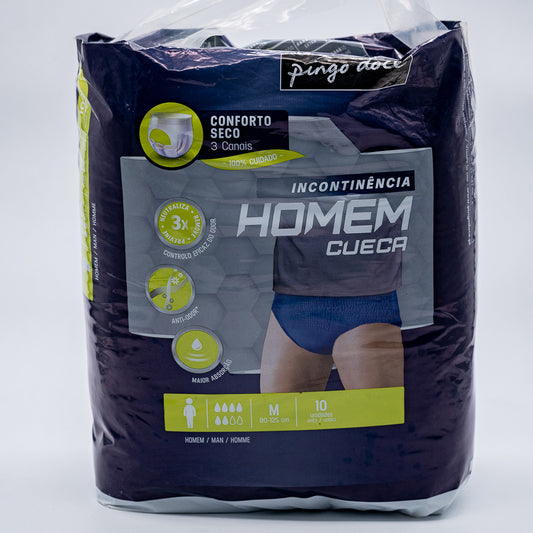 Cueca Men Incontinênc M PD 10un