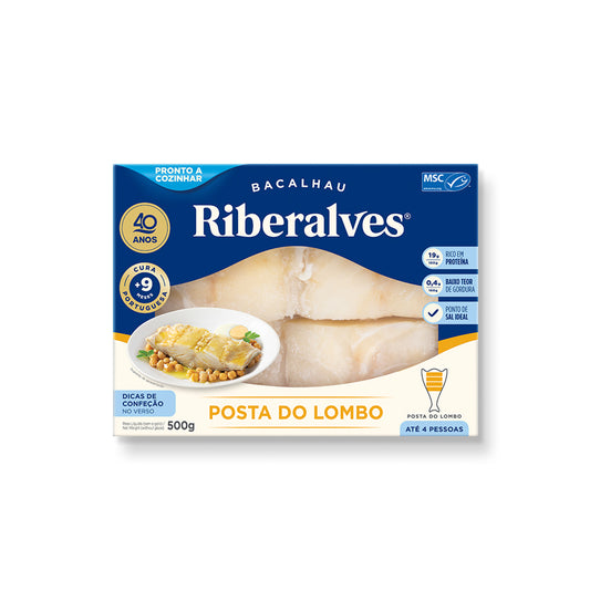 Posta lombo bacalhau congelado Riberalves 550gr