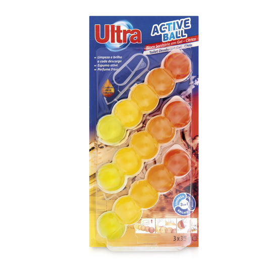 Bloco wc gel ultra 5ball citrinos 3un