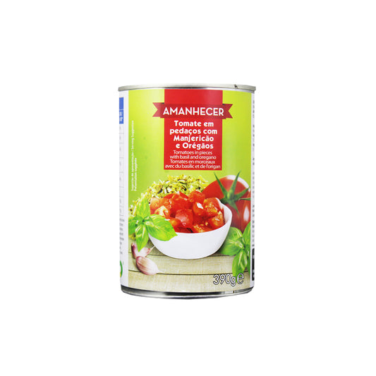 Tomate pelado Manjericao e Oregao Amanhecer390gr