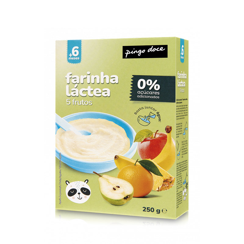 Farinha lactea 5 frutos s/acucar Pingo doce 250gr