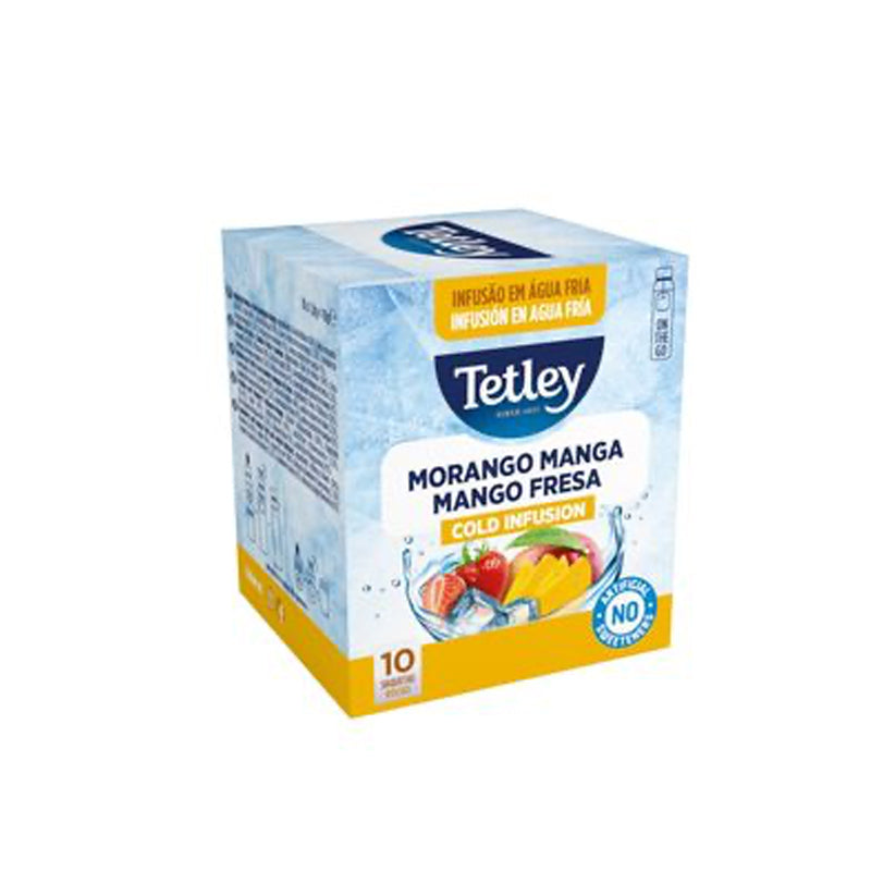 Cha cold morango e manga Tetley 10 saquetas