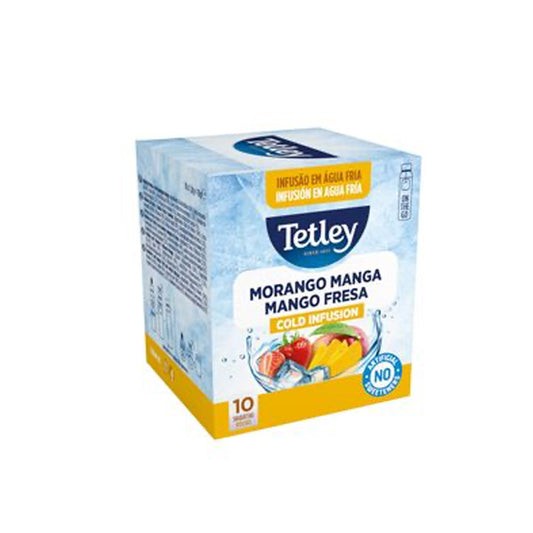 Cha cold morango e manga Tetley 10 saquetas