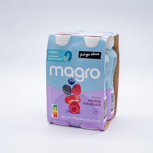 Iogurte liquido magro 0% morango limão menta 4X170 Pingo doce