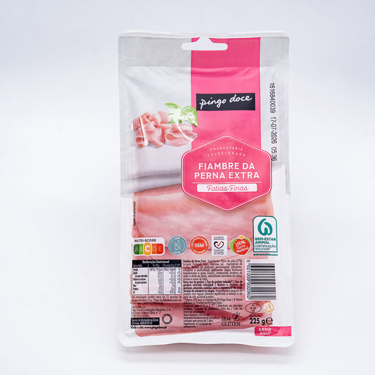 Fiambre perna extra fatias finas Pingo doce 225G