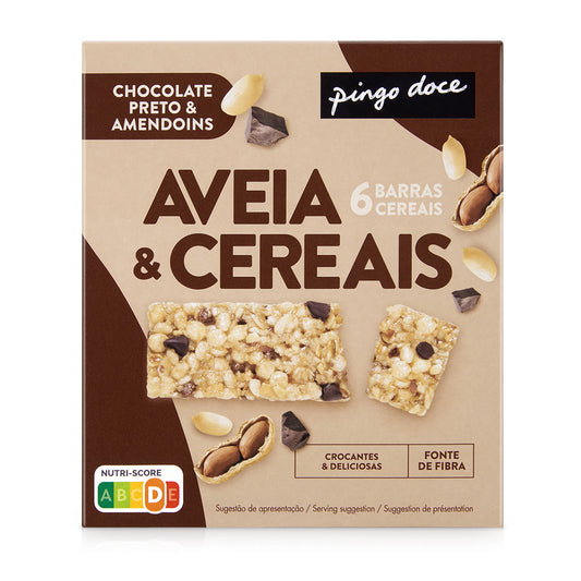 Barras cereais chocolate e amendoim Pingo doce 6X21G