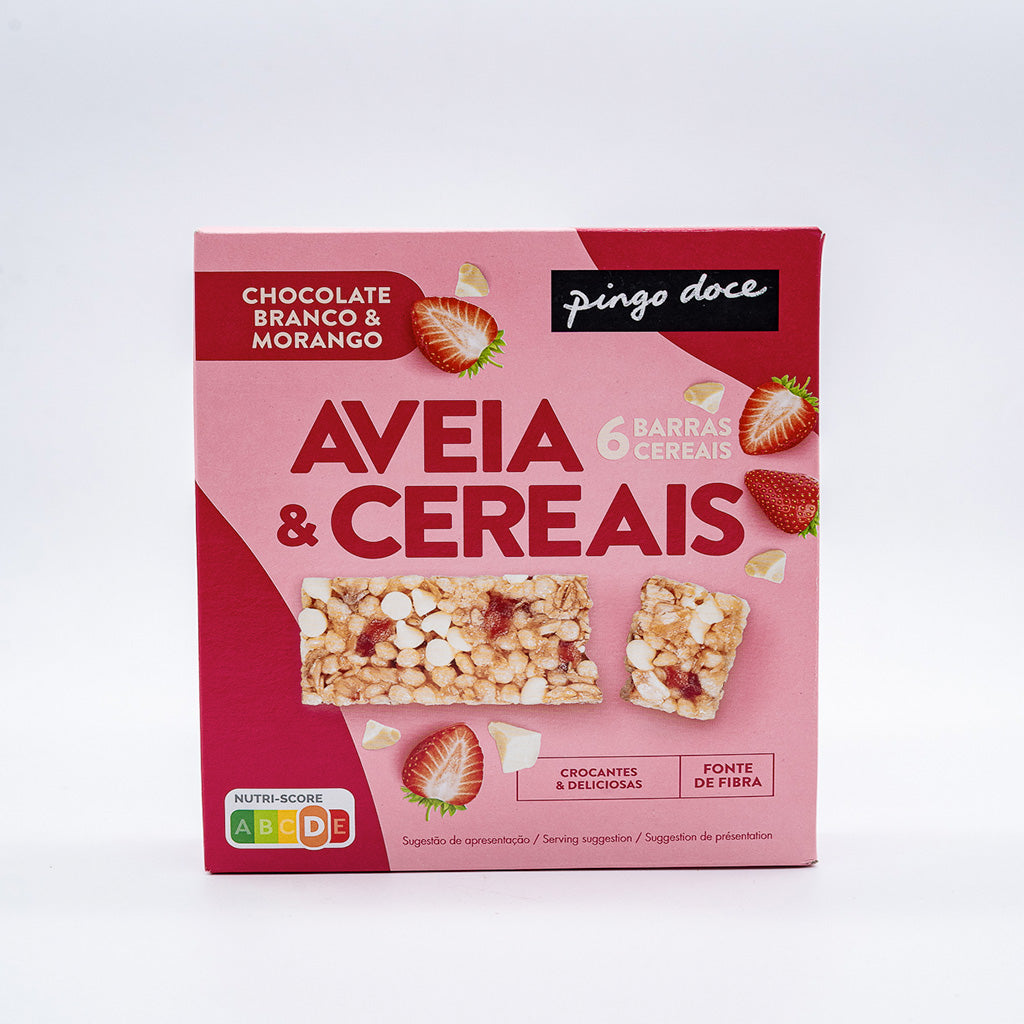 Barras cereais chocolate e MORANGO Pingo doce 6X21G