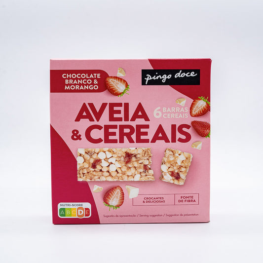 Barras cereais chocolate e MORANGO Pingo doce 6X21G