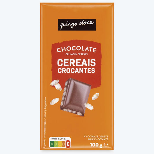 Chocolate leite cereais crocantes Pingo Doce 100g