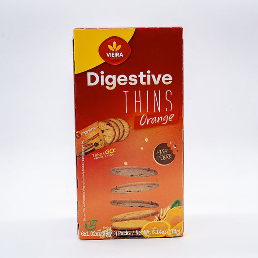 Bolacha digestive thins laranja Vieira Castro 174G