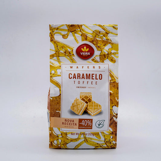 Bolacha wafer cubos caramelo Vieira castro 125gr