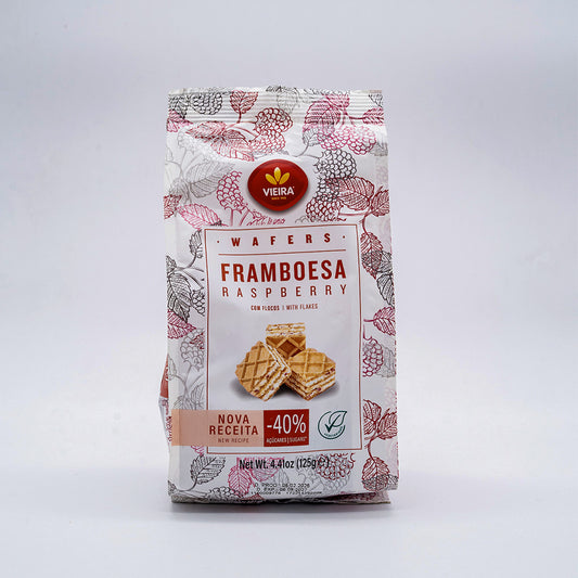 Bolacha wafer cubos framboesa Vieira castro 125gr