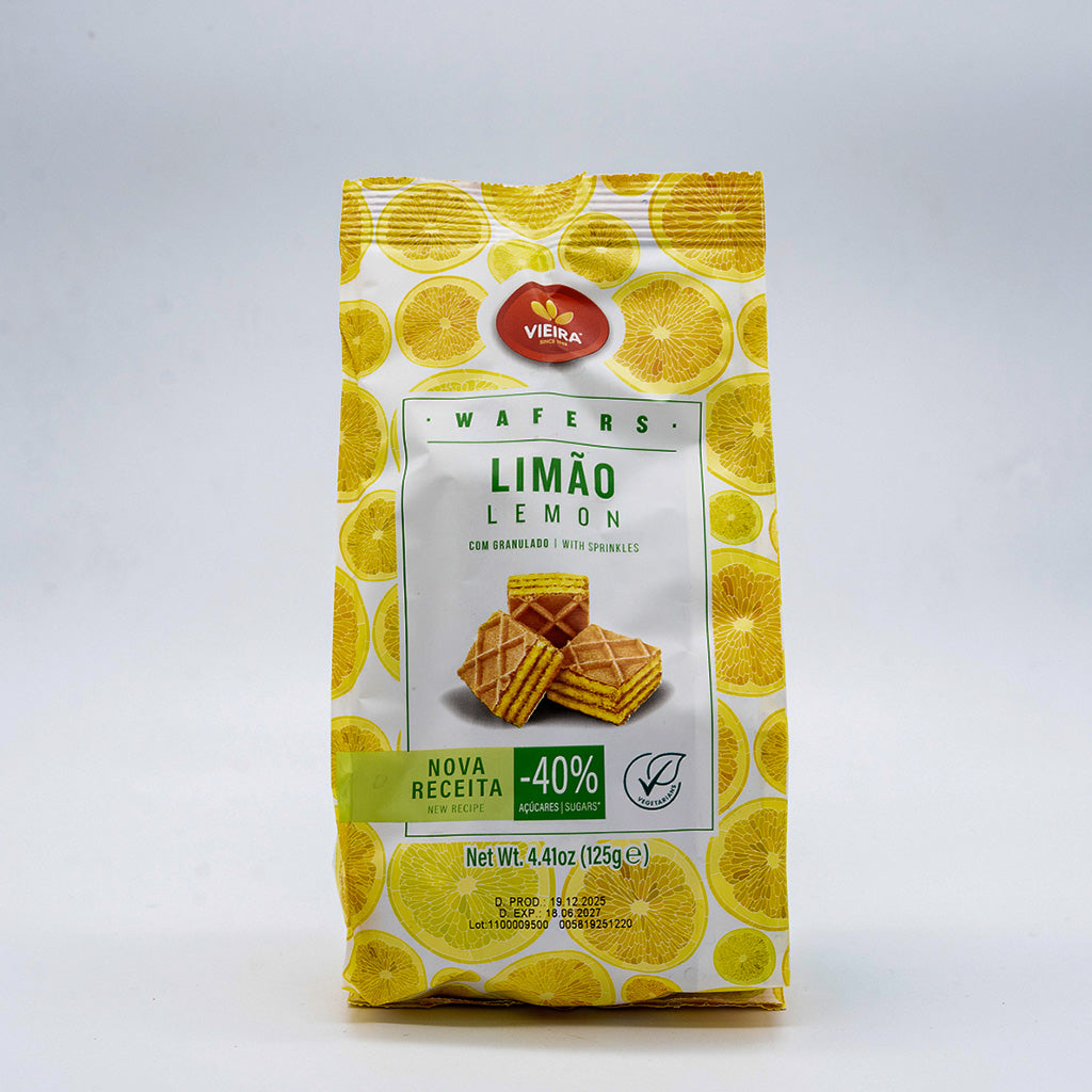 Bolacha wafer cubos limao Vieira castro 125gr
